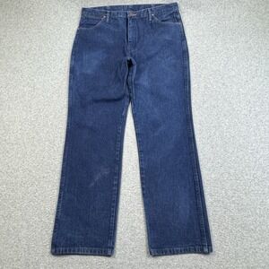 Wrangler Western Wear Jeans Men 38x32 Cotton‎ Straight Denim Cowboy Rodeo Indigo